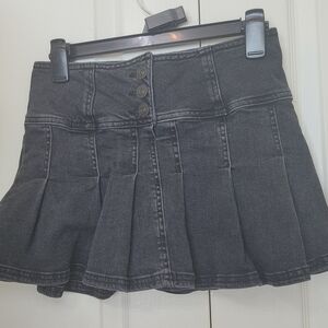 Urban Outfitters Charcoal Pleated Mini Skirt